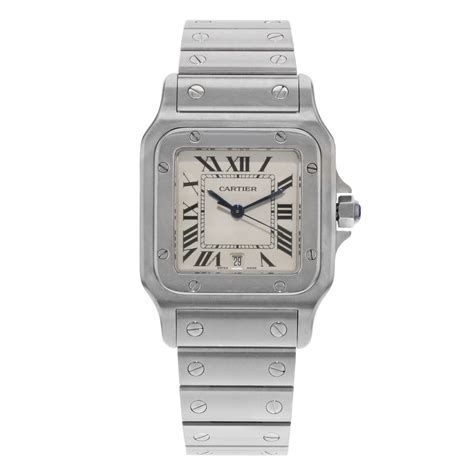 cartier mens square watch|cartier santos watch cost.